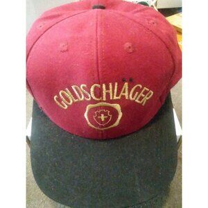 Goldschlager Snapback Hat Cap  Maroon With Gold Letters  Yikes! Adjustable